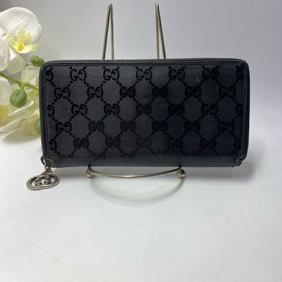 Authentic GUCCI Monogram  Zippy Wallet Black - Picture 1 of 11